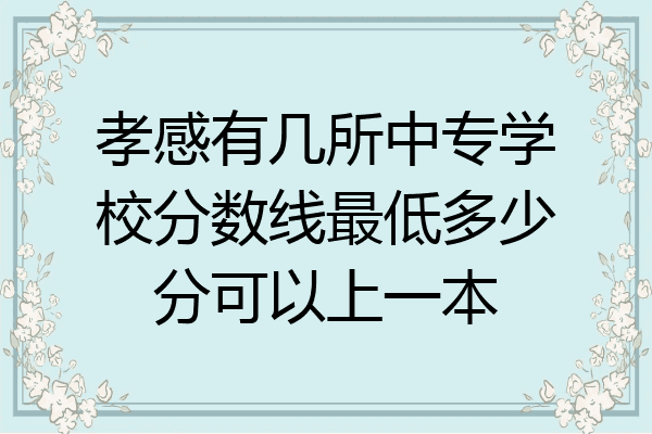 孝感有几所中专学校分数线最低多少分可以上一本