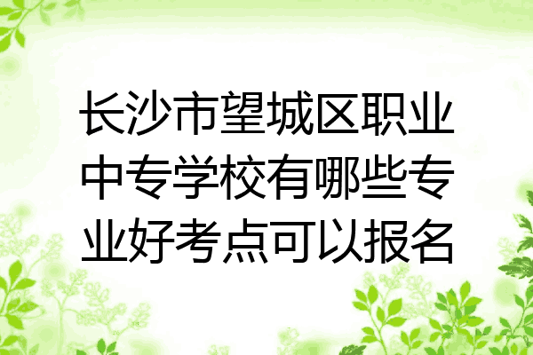 长沙市望城区职业中专学校有哪些专业好考点可以报名