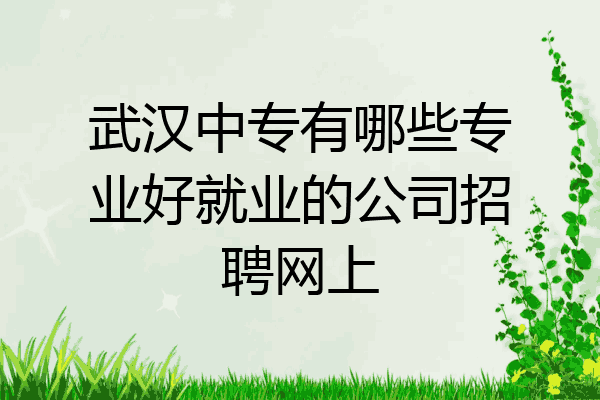 武汉中专有哪些专业好就业的公司招聘网上