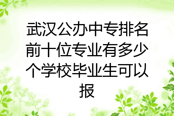 武汉公办中专排名前十位专业有多少个学校毕业生可以报