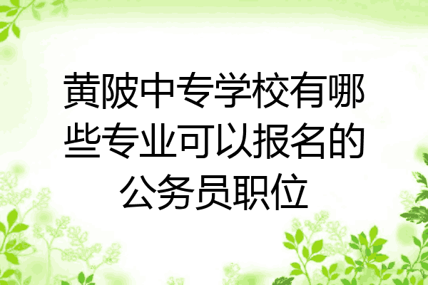 黄陂中专学校有哪些专业可以报名的公务员职位