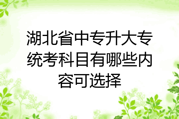 湖北省中专升大专统考科目有哪些内容可选择