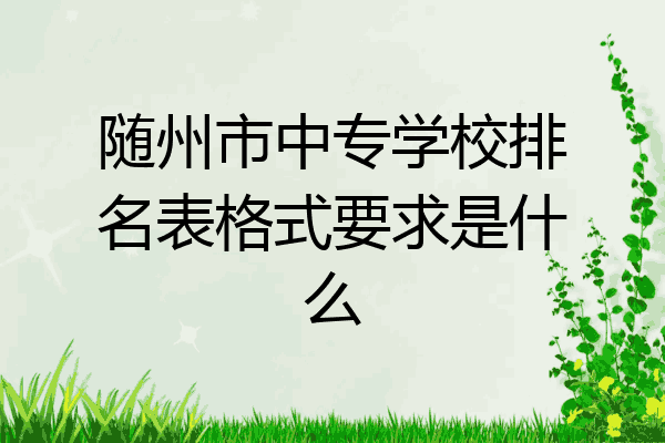 随州市中专学校排名表格式要求是什么