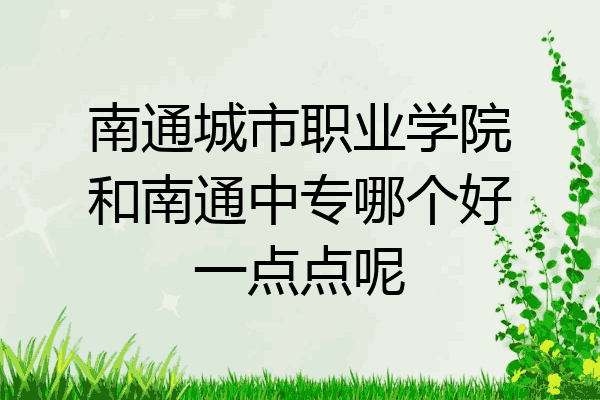 南通城市职业学院和南通中专哪个好一点点呢