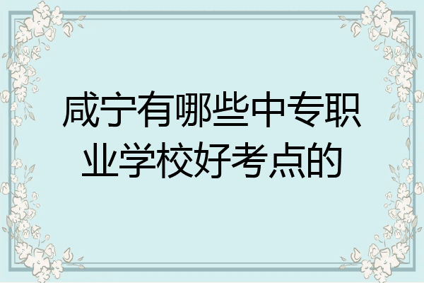 咸宁有哪些中专职业学校好考点的