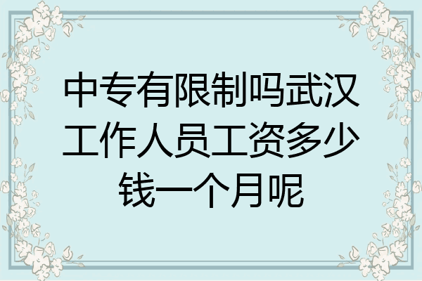 中专有限制吗武汉工作人员工资多少钱一个月呢
