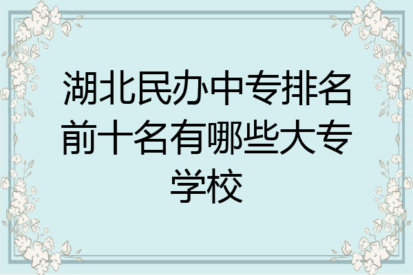 湖北民办中专排名前十名有哪些大专学校