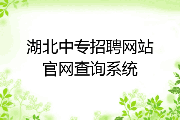 湖北中专招聘网站官网查询系统