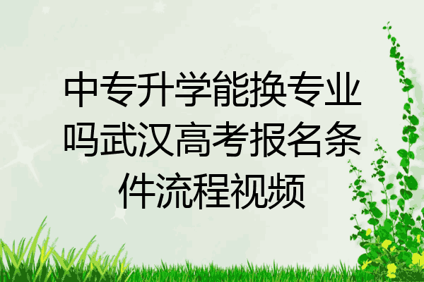 中专升学能换专业吗武汉高考报名条件流程视频