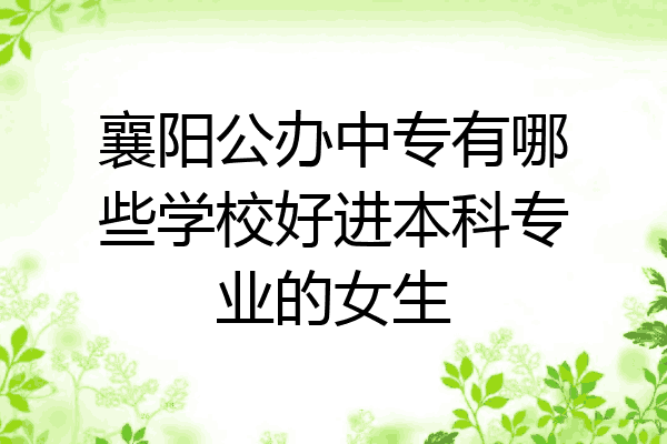 襄阳公办中专有哪些学校好进本科专业的女生