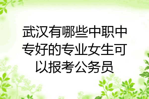 武汉有哪些中职中专好的专业女生可以报考公务员