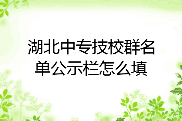 湖北中专技校群名单公示栏怎么填