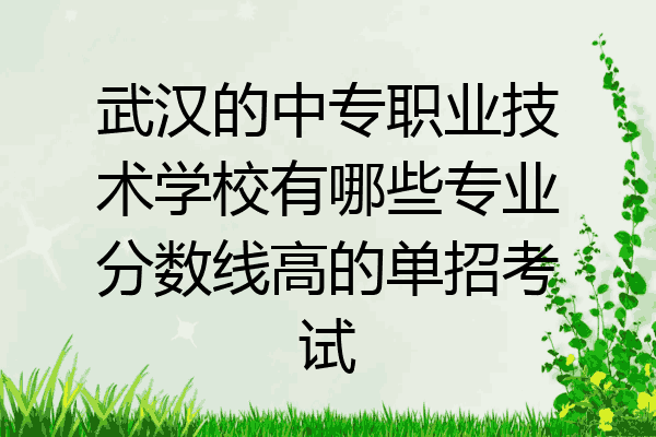 武汉的中专职业技术学校有哪些专业分数线高的单招考试