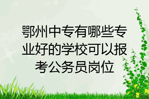 鄂州中专有哪些专业好的学校可以报考公务员岗位