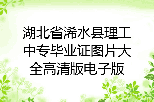 湖北省浠水县理工中专毕业证图片大全高清版电子版