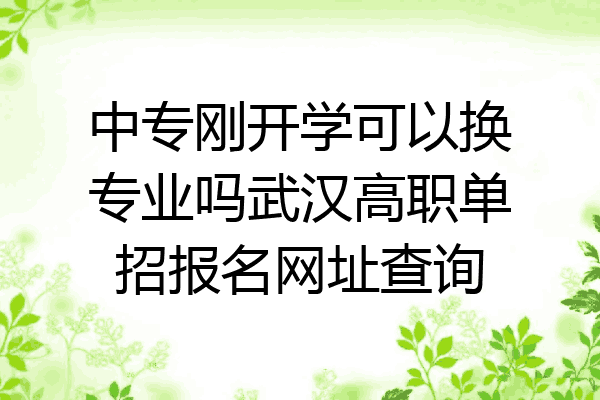 中专刚开学可以换专业吗武汉高职单招报名网址查询