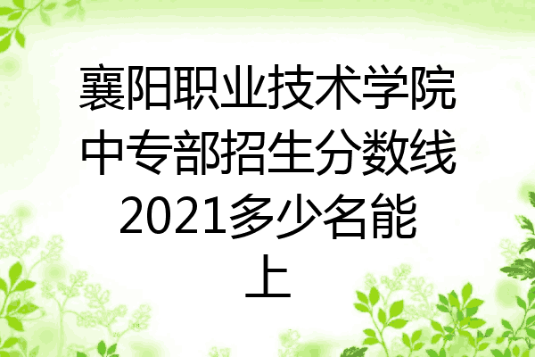 襄阳职业技术学院中专部招生分数线2021多少名能上