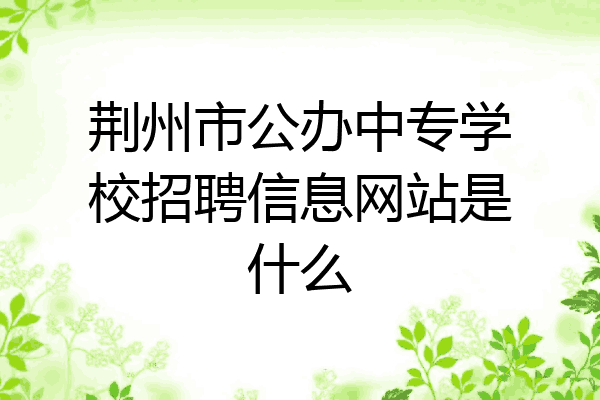 荆州市公办中专学校招聘信息网站是什么