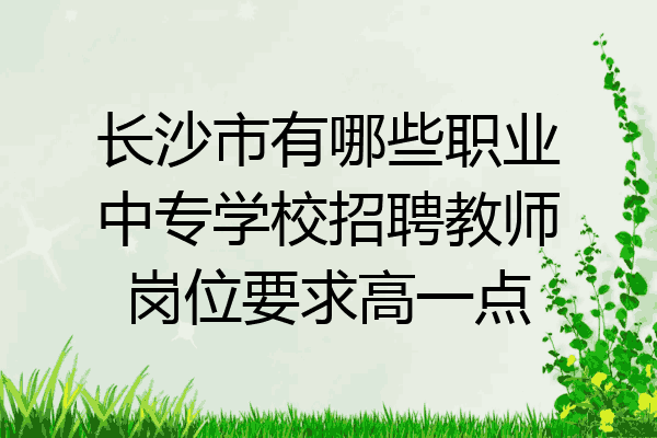 长沙市有哪些职业中专学校招聘教师岗位要求高一点