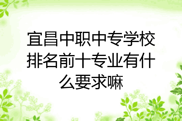 宜昌中职中专学校排名前十专业有什么要求嘛