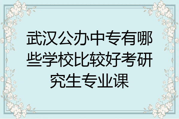 武汉公办中专有哪些学校比较好考研究生专业课