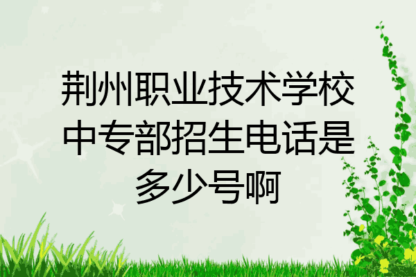 荆州职业技术学校中专部招生电话是多少号啊