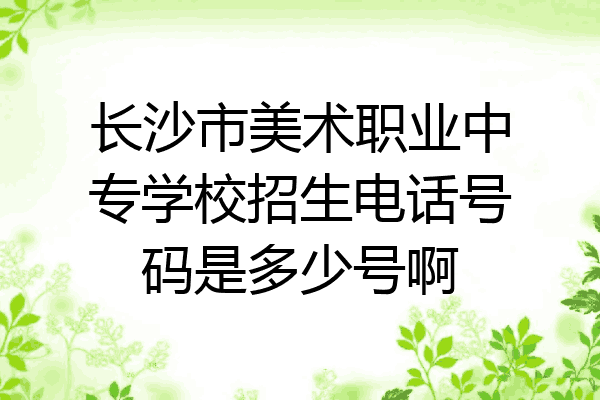 长沙市美术职业中专学校招生电话号码是多少号啊
