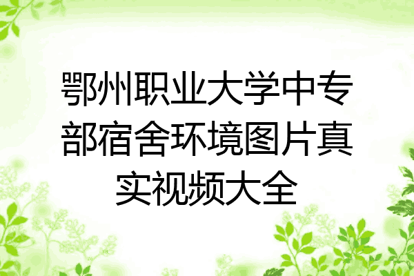 鄂州职业大学中专部宿舍环境图片真实视频大全
