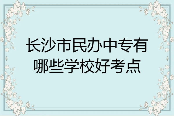 长沙市民办中专有哪些学校好考点