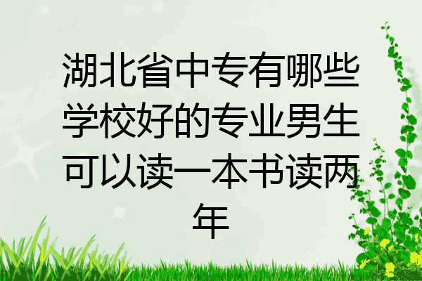 湖北省中专有哪些学校好的专业男生可以读一本书读两年