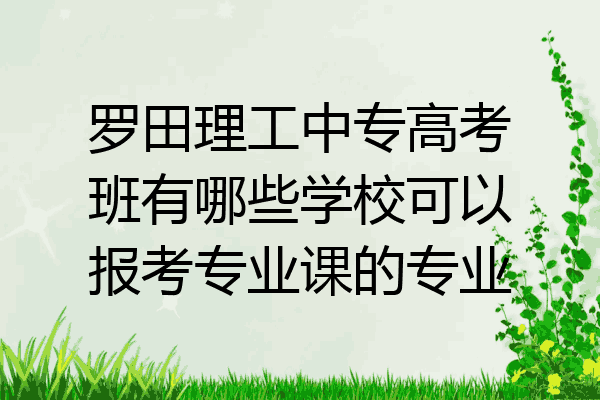 罗田理工中专高考班有哪些学校可以报考专业课的专业