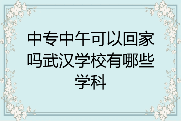 中专中午可以回家吗武汉学校有哪些学科