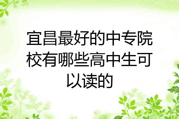 宜昌最好的中专院校有哪些高中生可以读的