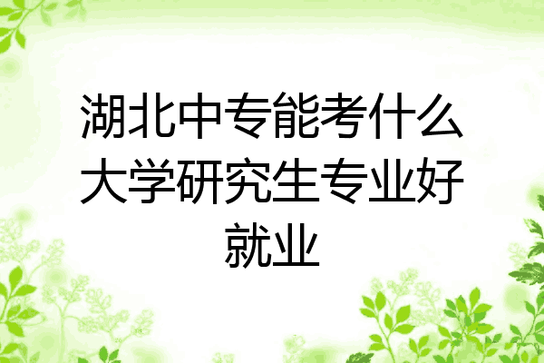 湖北中专能考什么大学研究生专业好就业