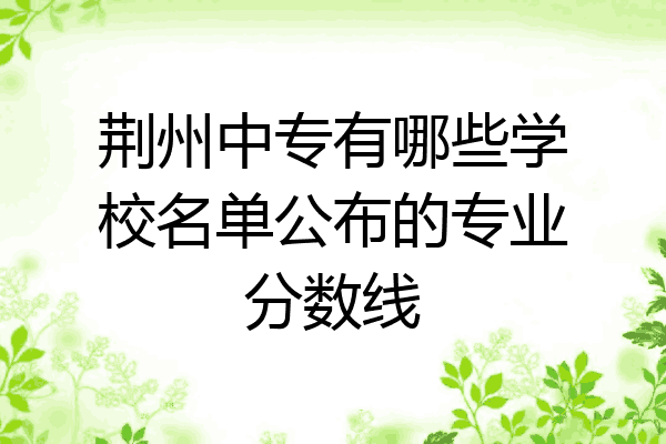 荆州中专有哪些学校名单公布的专业分数线