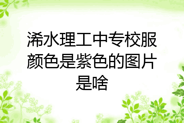 浠水理工中专校服颜色是紫色的图片是啥