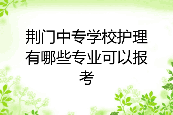 荆门中专学校护理有哪些专业可以报考