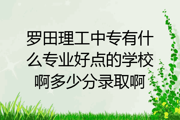 罗田理工中专有什么专业好点的学校啊多少分录取啊