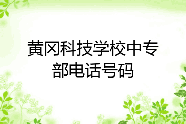 黄冈科技学校中专部电话号码