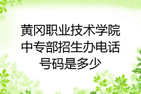 黄冈职业技术学院中专部招生办电话号码是多少