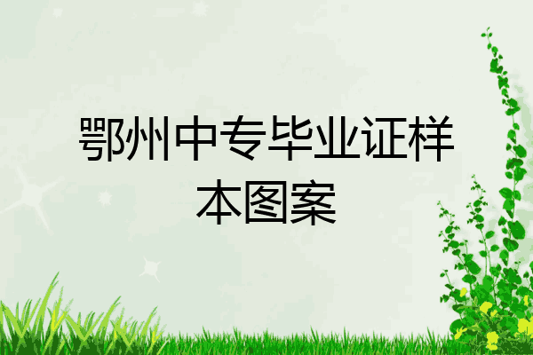 鄂州中专毕业证样本图案