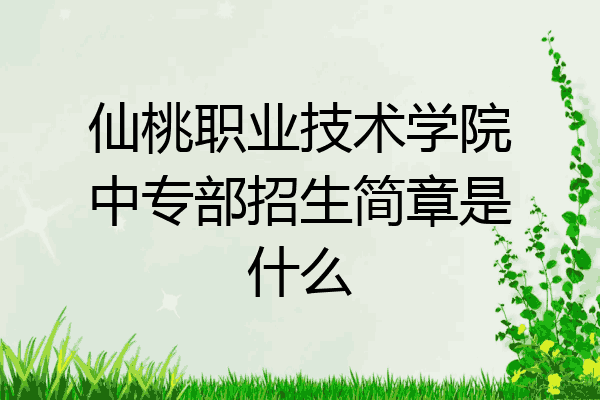 仙桃职业技术学院中专部招生简章是什么