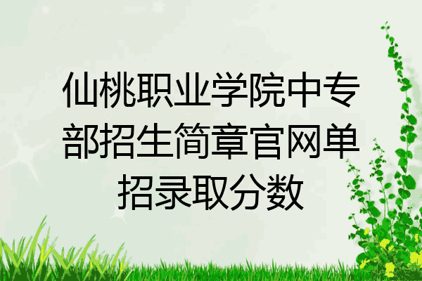 仙桃职业学院中专部招生简章官网单招录取分数