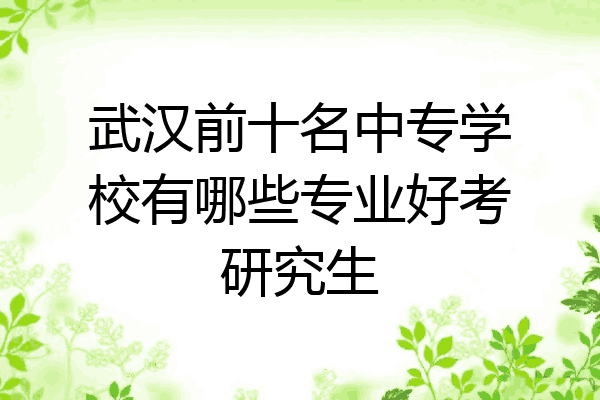 武汉前十名中专学校有哪些专业好考研究生