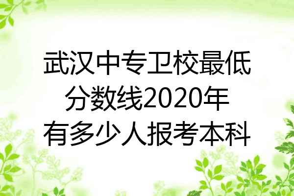 武汉中专卫校最低分数线2020年有多少人报考本科