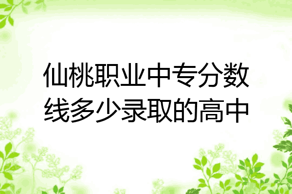仙桃职业中专分数线多少录取的高中