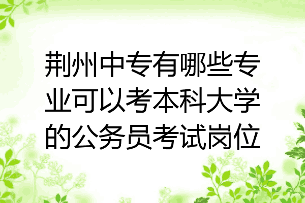 荆州中专有哪些专业可以考本科大学的公务员考试岗位