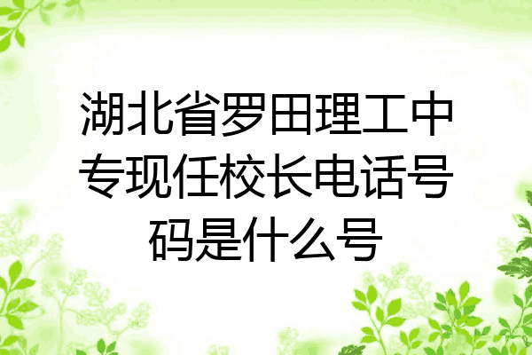 湖北省罗田理工中专现任校长电话号码是什么号