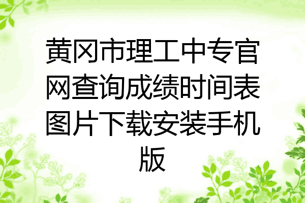黄冈市理工中专官网查询成绩时间表图片下载安装手机版