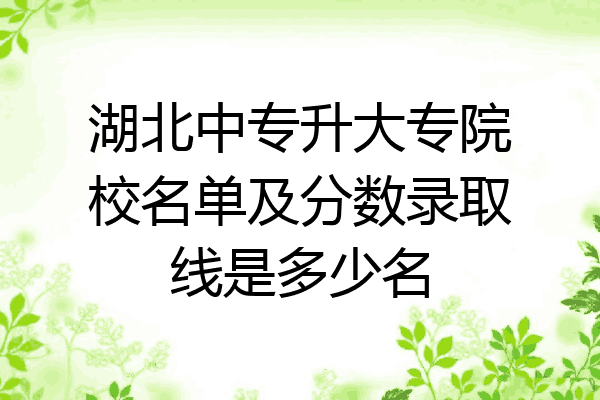 湖北中专升大专院校名单及分数录取线是多少名